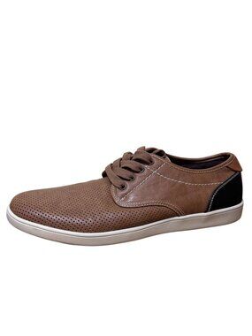 Steve Madden Fokus Mens Casual Shoes Size 7 Brown Perforated Lace-Up Sneaker